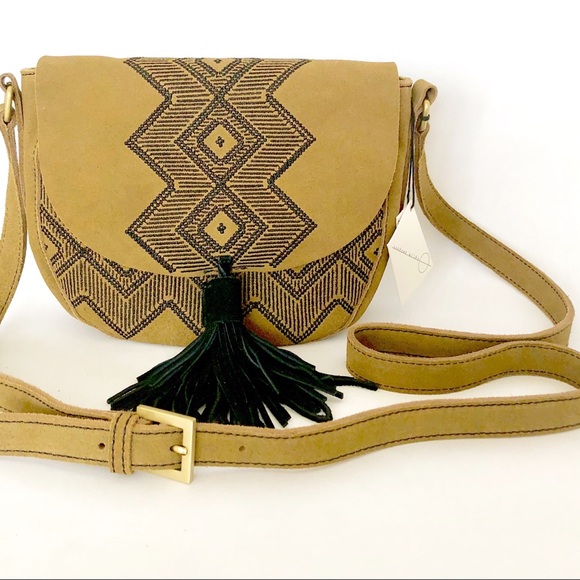 Free People Tan Suede Saddle Bag by Sundown Wilds - Picture 2 of 13